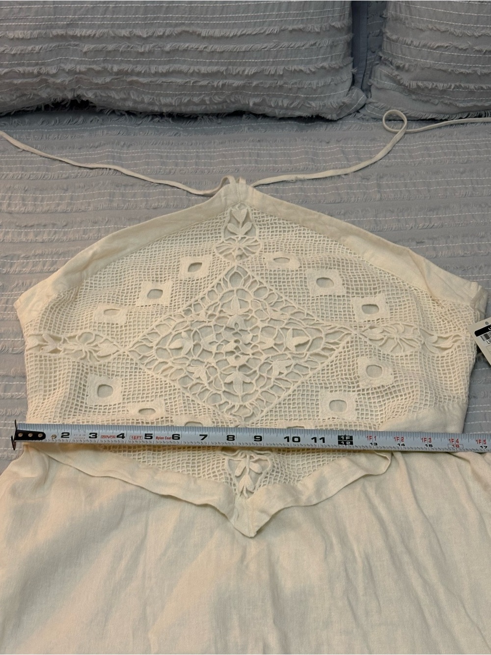 a new day Ivory Crocheted Halter Midi Dress - measurements in photos - Picture 6 of 12
